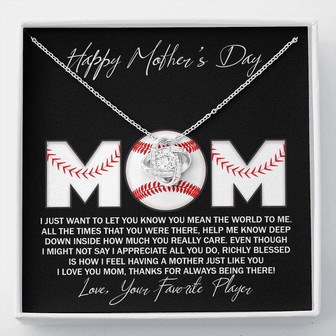 To The Best Baseball Mom - Mother's Day Gift - Love Knot Necklace - Thegiftio