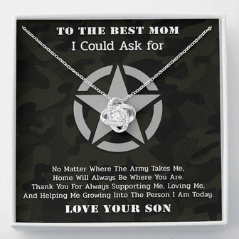 To The Best Mom Army Love Knot Necklace - Thegiftio UK