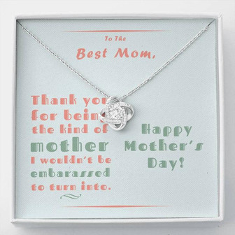 To The Best Mom Love Knot Necklace With Message Card - Thegiftio UK