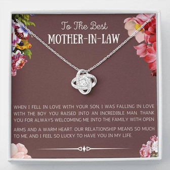 To The Best Mother In Law Gift Love Knot Necklace, Unique Mother In Law, Special Mother-In-Law Jewelry, Thoughtful Mother In Law Gift - Thegiftio