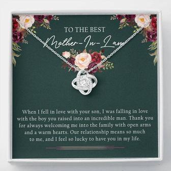 To The Best Mother-In-Law Love Knot Necklace Mother's Day Message Card From Daughter-In-Law - Thegiftio UK