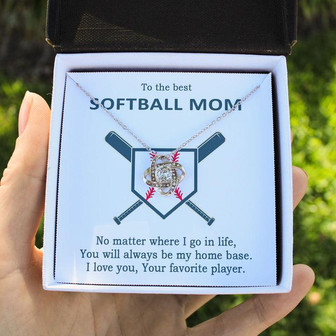 To The Best Softball Mom - Love Knot Necklace - Thegiftio UK