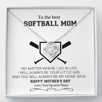 To The Best Softball Mom - Mother's Day Gift - Love Knot Necklace - Thegiftio