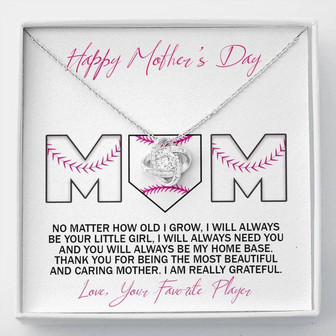 To The Best Softball Mom - Mother's Day Gift - Love Knot Necklace - Thegiftio