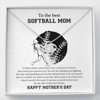 To The Best Softball Mom - Mother's Day Gift - Love Knot Necklace - Thegiftio UK