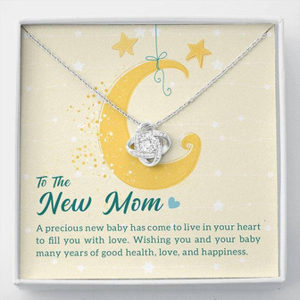 To The New Mom - A Precious New Baby - Love Knot Necklace - Thegiftio