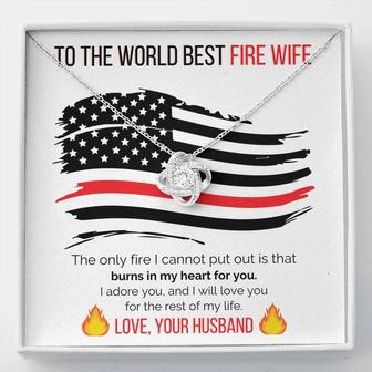 To The World Best Fire Wife - Love Knot Necklace - Thegiftio UK