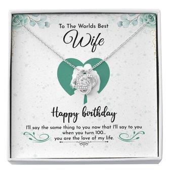To The World's Best Wife Happy Birthday ☆ Wife Birthday Gift From Husband ☆ Gift For Wife From Husband ☆ Valentine Gift For Wife ☆ Anniversary Gift For Wife ☆ Couple Gift Ideas ☆ Love Knot Necklace - Thegiftio UK