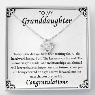 Today Is The Day Graduation Gift For Grand Daughter Love Knot Necklace - Thegiftio UK
