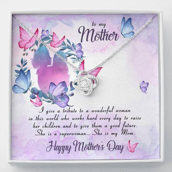 Tribute To My Mother Love Knot Necklace Gift For Mom - Thegiftio
