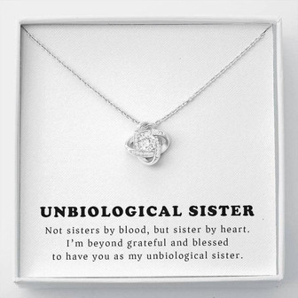 Unbiological Sister, Love Knot Necklace - Thegiftio UK