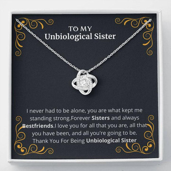 Unbiological Sister Love Knot Necklace - Thegiftio UK