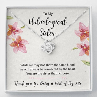 Unbiological Sister Part Of My Life Love Knot Necklace - Thegiftio UK