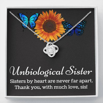 Unbiological Sister Sparkling Love Knot Necklace - Thegiftio UK