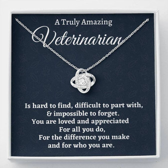 Veterinarian Necklace Gift, Appreciation Gift For A Veterinarian , Love Knot Necklace, Veterinarian Gift - Thegiftio UK