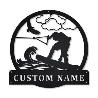 Wakeboarding Monogram Metal Sign Art | Metal Wall Art | Wakeboarding Antler Decor | Wakeboarding Metal Sign | Housewarming Outdoor Metal - Thegiftio UK