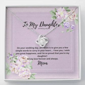 Wedding Day Gift - To My Beautiful Daughter Love Knot Necklace - Thegiftio UK
