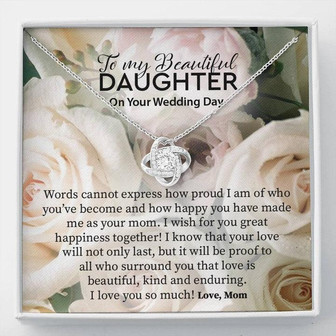 Wedding Day Gift - To My Beautiful Daughter Love Knot Necklace - Thegiftio UK