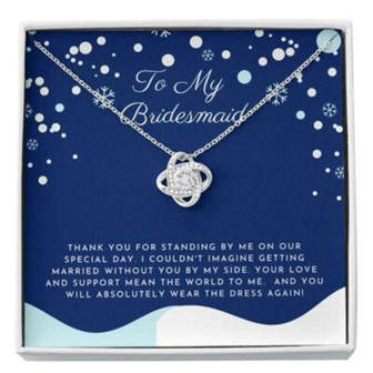 Wedding Necklace, Bridesmaid Gift Necklace From Bride, Bridesmaid Thanks, Maid Of Honor Gift - Thegiftio UK
