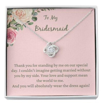 Wedding Necklace, Bridesmaid Gift Necklace From Bride, Bridesmaid Thanks, Maid Of Honor Gift - Thegiftio UK