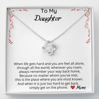 When Life Gets Hard And You Feel All Alone - Love Knot Necklace - Thegiftio UK
