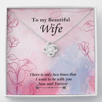 White Gold Love Knot Necklace To Your Beautiful Wife - Thegiftio UK