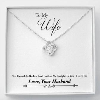 Wife - Beside You Love Knot Necklace, Gift For Wife, Wife Gift, Card For Wife, Wife Birthday, Husband To Wife Gift, Anniversary Gift For - Thegiftio UK