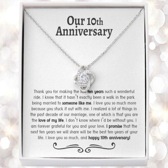 Wife Necklace, 10 Year Anniversary Necklace, Ten Year Anniversary, Gift For Wife, Girlfriend, Tenth Anniversary, 10Th Wedding Anniversary Necklaces For Her - Thegiftio UK