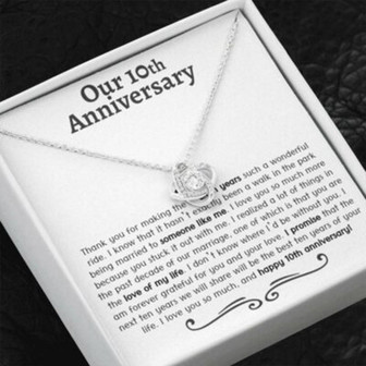 Wife Necklace, 10Th Wedding Anniversary Necklace Gift, Ten Year Anniversary, Gift For Wife - Thegiftio UK