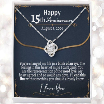 Wife Necklace, 15 Year Anniversary Necklace, 15Th Wedding Anniversary Necklace For Wife, Fifteenth Anniversary Necklace For Her - Thegiftio UK