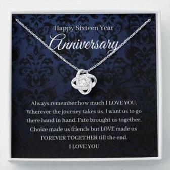 Wife Necklace, 16Th Wedding Anniversary Necklace Gift For Wife Coffee Or Tea Anniversary Sixteenth - Thegiftio UK