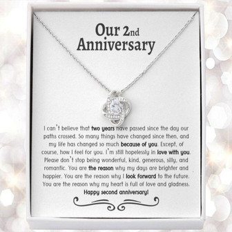 Wife Necklace, 2 Year Anniversary Necklace, Two Year Anniversary, Gift For Wife, Girlfriend, Cotton Anniversary, 2Nd Wedding Anniversary Necklaces For Her - Thegiftio UK