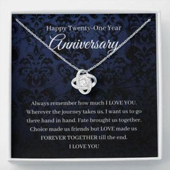 Wife Necklace, 21St Wedding Anniversary Necklace Gift For Wife Fire Anniversary Twenty First - Thegiftio UK