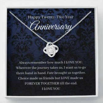 Wife Necklace, 22Nd Wedding Anniversary Necklace Gift For Wife Water Anniversary Twenty Second 22 Year - Thegiftio UK