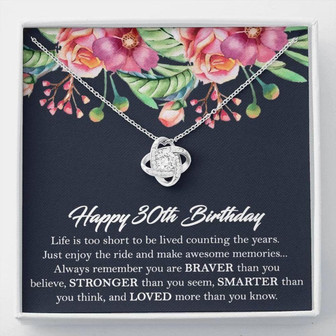 Wife Necklace, 30Th Birthday Necklace Gift For Her, 30Th Birthday Necklace Gift For Women Love Knot Necklace, Happy 30Th Birthday, Friend 30Th - Thegiftio UK