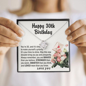 Wife Necklace, 30Th Birthday Necklace Gift For Her, 30Th Birthday Necklace Gift For Women, Happy 30Th Birthday Necklace To Friend - Thegiftio UK