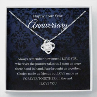 Wife Necklace, 4Th Wedding Anniversary Necklace Gift For Wife Flowers Anniversary Fourth Anniversary - Thegiftio UK