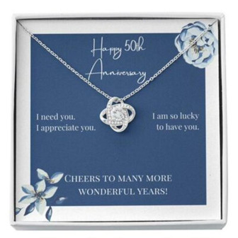 Wife Necklace, 50Th Anniversary Gift Necklace And Card , Sentimental Gift , Cheers Necklace - Thegiftio UK