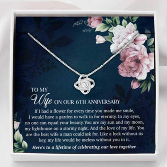 Wife Necklace, 6Th Anniversary Necklace Gift For Wife, 6 Year Wedding Anniversary Necklace - Thegiftio UK