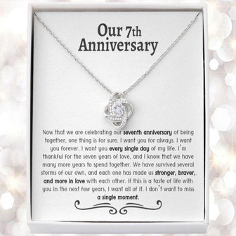 Wife Necklace, 7 Year Anniversary Necklace, Seven Year Anniversary, Gift For Wife, Girlfriend, Seventh Anniversary, 7Th Wedding Anniversary Necklaces For Her - Thegiftio UK