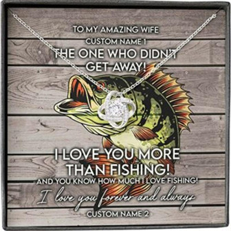 Wife Necklace, Amazing Wife Necklace Gift For Her From Husband, Get Away Fish Love Forever Always - Thegiftio UK