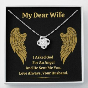 Wife Necklace, Dear Wife Angel Love Knot Necklace Gift - Thegiftio UK