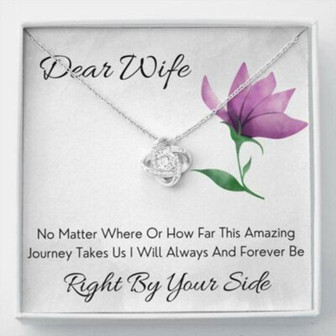 Wife Necklace, Dear Wife By Your Side Love Knot Necklace Gift - Thegiftio UK
