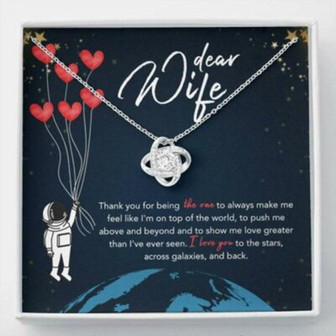 Wife Necklace, Dear Wife Stars Love Knot Necklace Gift - Thegiftio UK
