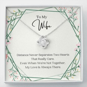 Wife Necklace, Distance Never Separates, Birthday Gift For Wife, To My Wife Necklace, Present For Wife - Thegiftio UK