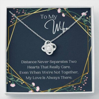 Wife Necklace, Distance Never Separates, Birthday Gift For Wife, Anniversary Gift, To My Wife Necklace - Thegiftio UK
