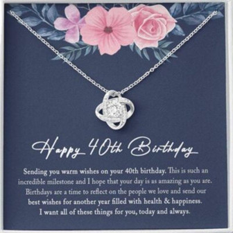Wife Necklace, Friend Necklace, 40Th Birthday Necklace Gifts For Women, 40 Years Old Woman, 40 And Fabulous - Thegiftio UK