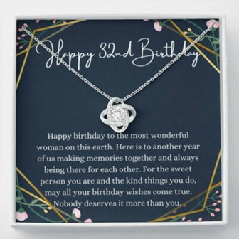Wife Necklace, Friend Necklace, Happy 32Nd Birthday Necklace, Gift For 32Nd Birthday, 32 Years Old Birthday Girl - Thegiftio