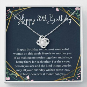 Wife Necklace, Friend Necklace, Happy 39Th Birthday Necklace, Gift For 39Th Birthday, 39 Years Old Birthday Woman - Thegiftio UK