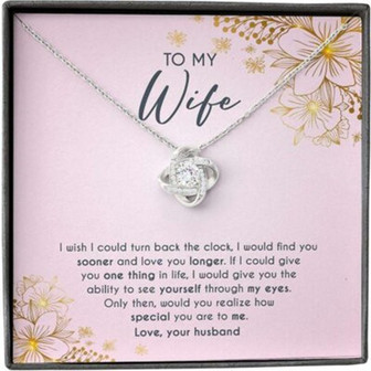 Wife Necklace Gift For Her, Turn Back Clock Find Sooner Love Longer Special - Thegiftio UK